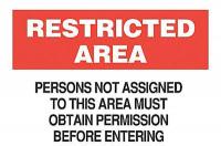 6BX04 Security Sign, 7 x 10In, BK and R/WHT, ENG