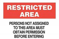 6BX05 Security Sign, 10 x 14In, BK and R/WHT, ENG