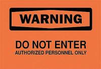 6BX11 Warning Sign, 7 x 10In, BK/ORN, ENG, Text