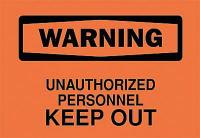 6BX21 Warning Sign, 7 x 10In, BK/ORN, ENG, Text