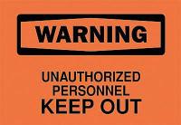 6BX22 Warning Sign, 10 x 14In, BK/ORN, ENG, Text