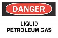 6BZ34 Danger Sign, 10 x 14In, R and BK/WHT, LPG