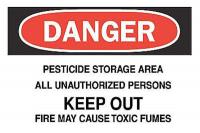 6BZ43 Danger Sign, 7 x 10In, R and BK/WHT, ENG