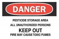 6BZ44 Danger Sign, 10 x 14In, R and BK/WHT, ENG