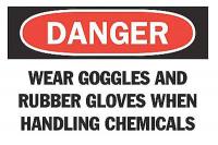 6BZ56 Danger Sign, 7 x 10In, R and BK/WHT, ENG