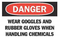 6BZ57 Danger Sign, 10 x 14In, R and BK/WHT, ENG