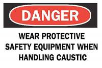 6BZ61 Danger Sign, 10 x 14In, R and BK/WHT, ENG