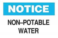 6BZ66 Notice Sign, 7 x 10In, BL and BK/WHT, ENG