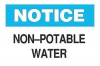 6BZ67 Notice Sign, 10 x 14In, BL and BK/WHT, ENG