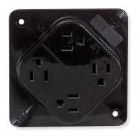 6C559 Receptacle, 4 Plex, 15A, 125V, BR