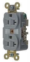 6C606 Receptacle, Duplex, 20A, 125V, GY, Industrial