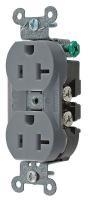 6C637 Receptacle, Duplex, 20A, 125V, GY, Spec Grade