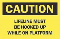 6CC10 Caution Sign, 7 x 10In, BK/YEL, ENG, Text