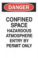 6CC26 Danger Sign, 14 x 10In, R and BK/WHT, ENG