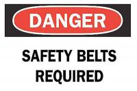 6CC30 Danger Sign, 7 x 10In, R and BK/WHT, ENG