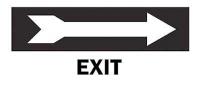 6CC46 Exit Sign, 10 x 14In, BK/WHT, Exit, ENG, SURF