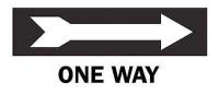 6CC58 Directional Sign, 10 x 14In, BK/WHT, OW, ENG