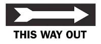 6CC66 Directional Sign, 10 x 14In, BK/WHT, ENG