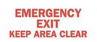 6CC70 Emergency Exit Sign, 10 x 14In, R/WHT, ENG