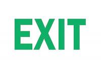 6CC81 Exit Sign, 10 x 14In, GRN/WHT, Exit, ENG