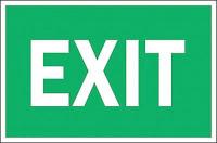 6CC82 Exit Sign, 7 x 10In, GRN/WHT, Exit, ENG, Text