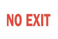 6CC87 No Exit Sign, 7 x 10In, R/WHT, No Exit, ENG