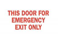 6CC91 Emergency Exit Sign, 7 x 10In, R/WHT, ENG