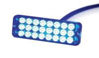 6CCX2 Warning Light, LED, Blue, Surf, Rect, 3-1/4 L