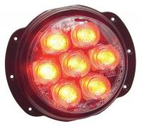 6CCX6 Warning Light, LED, Red, Round, 4-1/2 In Dia