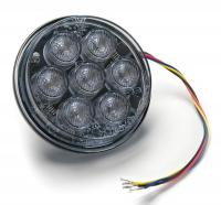 6CCX7 Warning Light, LED, White, Round, 4-1/2 Dia