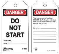 6CCZ3 Danger Tag, 5-3/4 x 3 In, Bk and R/Wht, PK6