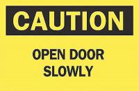 6CD03 Caution Sign, 7 x 10In, BK/YEL, ENG, Text