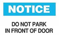 6CD19 Parking Sign, 10 x 14In, BK and BL/WHT