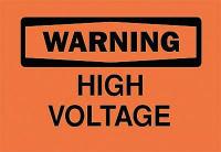 6CD48 Warning Sign, 7 x 10In, BK/ORN, HV, ENG, Text