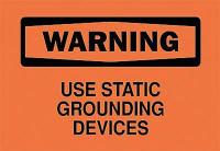 6CD52 Warning Sign, 7 x 10In, BK/ORN, ENG, Text