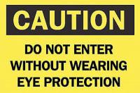 6CD66 Caution Sign, 10 x 14In, BK/YEL, ENG, Text