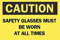 6CD75 Caution Sign, 7 x 10In, BK/YEL, ENG, Text