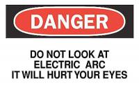 6CD91 Danger Sign, 7 x 10In, R and BK/WHT, ENG