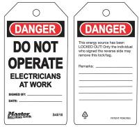 6CDA4 Danger Tag, 5-3/4 x 3 In, Bk and R/Wht, PK6