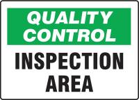 6CDF8 Quality Control Sign, 7 x 10In, ENG, Text