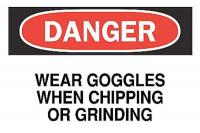 6CF05 Danger Sign, 10 x 14In, R and BK/WHT, ENG