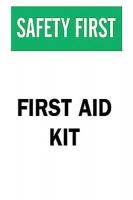 6CF29 First Aid Sign, 14 x 10In, GRN and BK/WHT