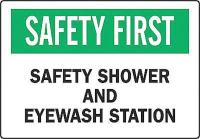 6CF37 Safety Shower Sign, 7 x 10In, ENG, Text