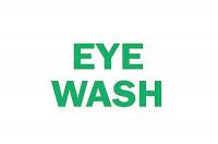 6CF43 Eye Wash Sign, 7 x 10In, GRN/WHT, Eye Wash