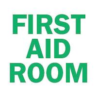 6CF52 First Aid Sign, 7 x 10In, GRN/WHT, ENG, Text