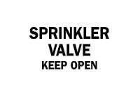 6CF72 Fire Sprinkler Control Valve Sign, BK/WHT