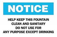 6CG69 Notice Sign, 7 x 10In, BL and BK/WHT, ENG