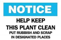 6CG72 Notice Sign, 10 x 14In, BL and BK/WHT, ENG