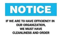 6CG76 Notice Sign, 10 x 14In, BL and BK/WHT, ENG