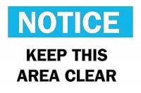 6CG77 Notice Sign, 7 x 10In, BL and BK/WHT, ENG